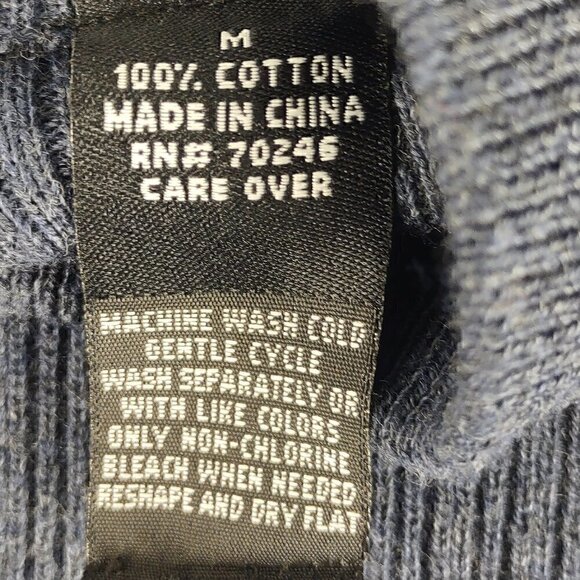 Preswick & Moore Mens Blue Knit 100% Cotton Pullover Sweater Size Medium - Picture 12 of 12